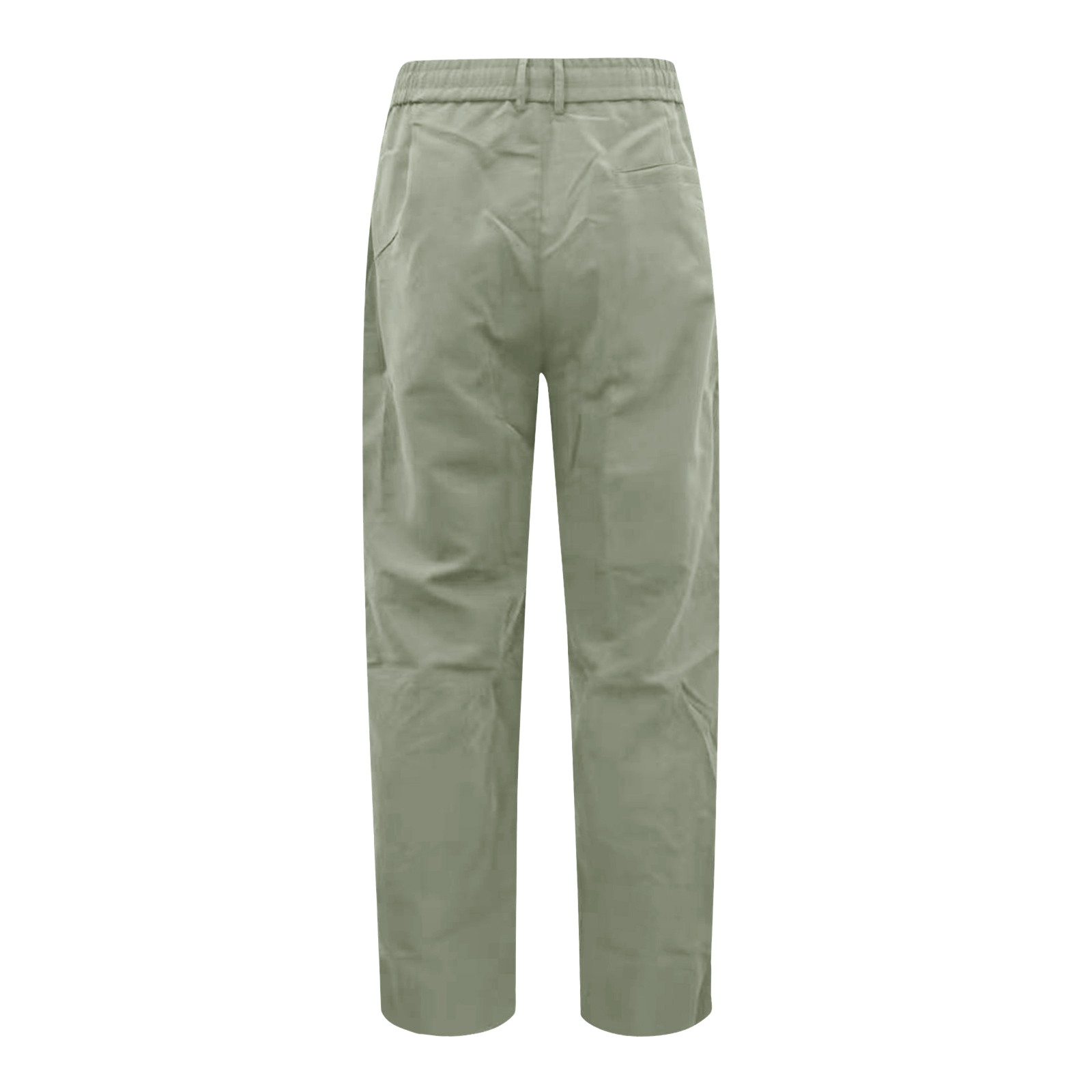 thumbnail image 5 of Pantalones de vestir rectos con cintura elástica y color liso para hombre: corte holgado, cordón, lavables a máquina, cómodos pantalones de estilo europeo., 5 of 5